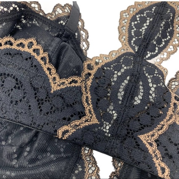 Free People black Slow Dance underwire bra‎ 32C new - Picture 5 of 5